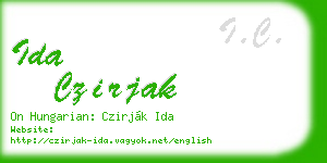 ida czirjak business card